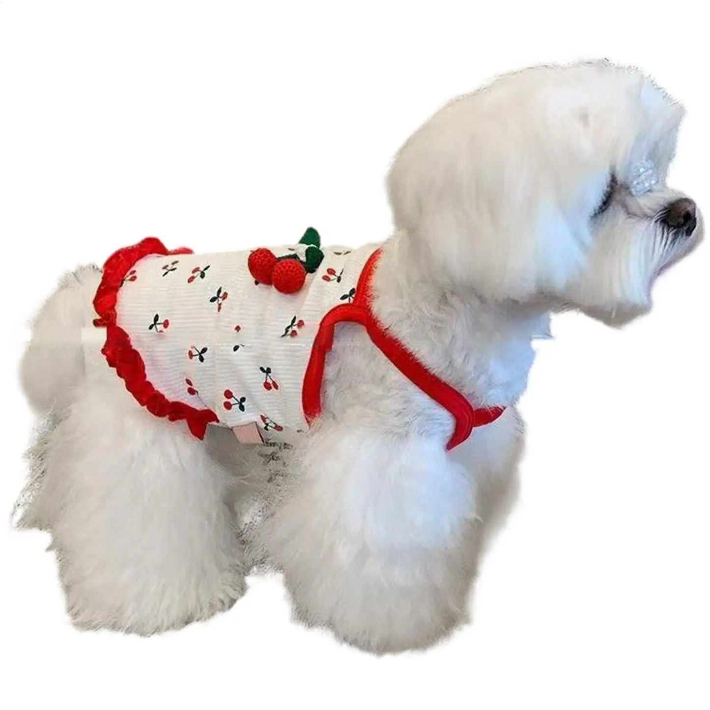 pet Vest Cat Clothing Cute Dog Clothing for Small Dog Cherry Dog Vest Summer Breathable Vest Breathable Soft  Pet Clothes