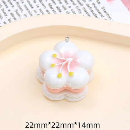 10PCS Shiny Cherry Blossom Cake Series Flat Back Charms For Earrings Bracelet Hairpin DIY Jewelry Pendants Decoration Accessorie