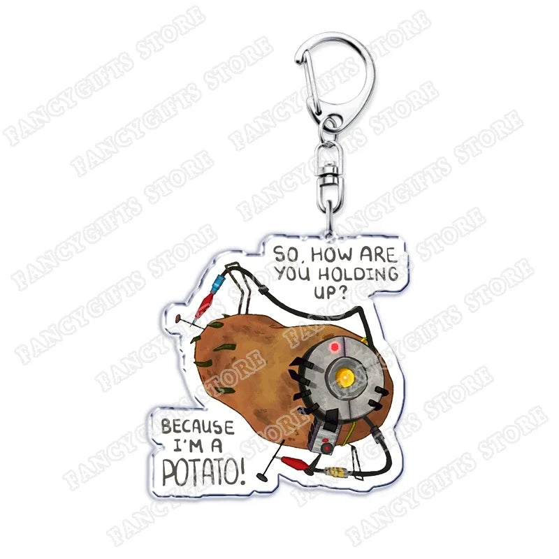Trending Video Game Keychains for Accessories Bag Glados Aperture Laboratories Science Keyrings Jewelry Gamer Fans Gaming Gifts