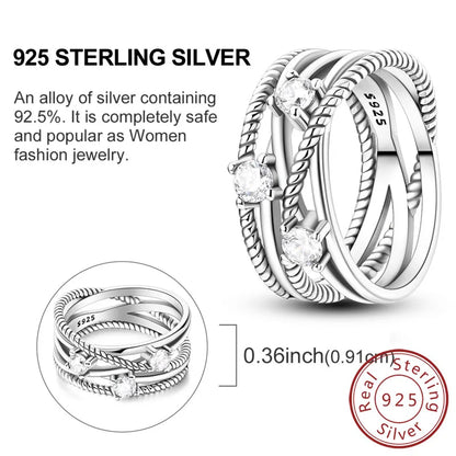 Rings Original 925 Sterling Silver Rings Bow Heart Sun Moon Star Zircon Rings For Women Jewelry Birthday Anniversary Gifts