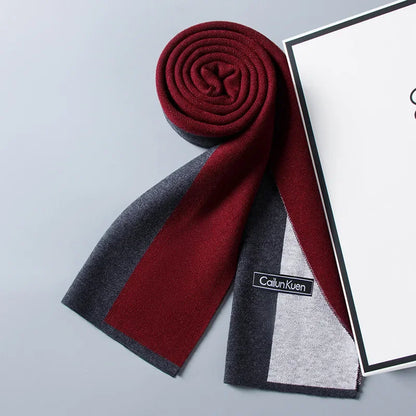 High Quality Wool Men Scarf Autumn Winter Classic Business Thermal Muffler Male Soft Korean Version Long Thick Warm Shawl No Box