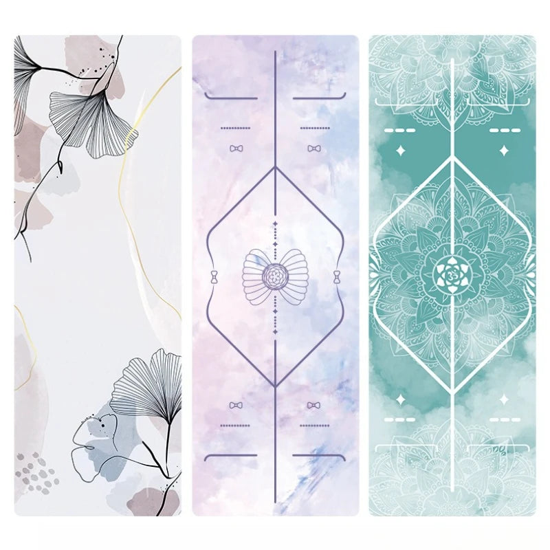 1.5mm Suede Fabric Natural Rubber Yoga Mat Wear Resistance Yoga Towel Portable Fitness Mat Foldable Anti-slip Yoga Mat
