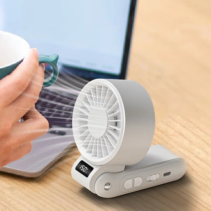 Lenovo 3-in-1 High-Speed Handheld Fan Portable Foldable 3-second Cooling 150 Wind Speeds LED Display with Lanyard For Outdoor