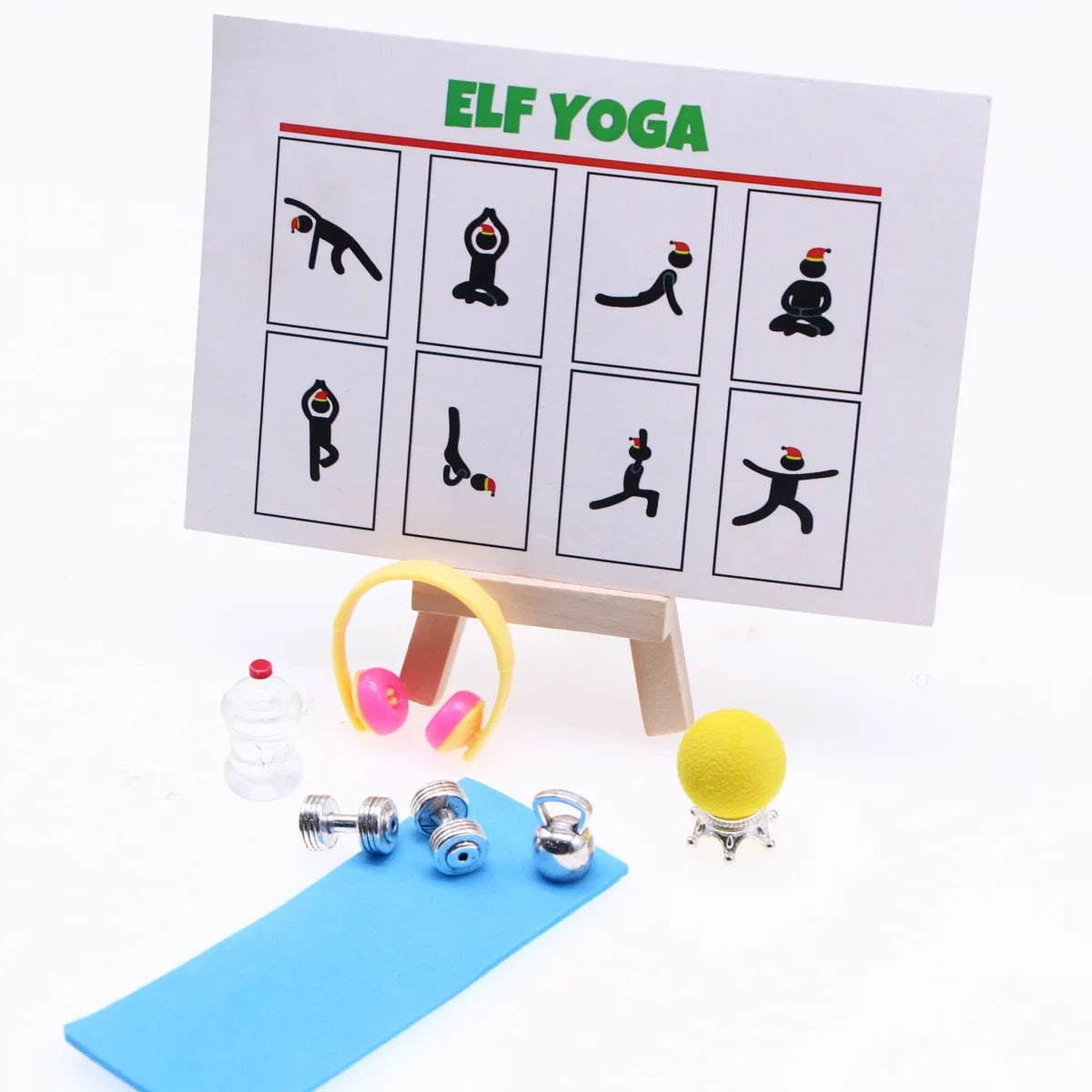Dollhouse Mini Sports Equipment Model BJD Doll Miniature Gym Scene Decor Accessories Simulation Alloy Dumbbell Mini Yoga Mat