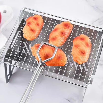 Mini Backpacking Stove Portable Folding Barbecue Grill with Grill-Grid Stainless Steel Camp Stove for Outdoor