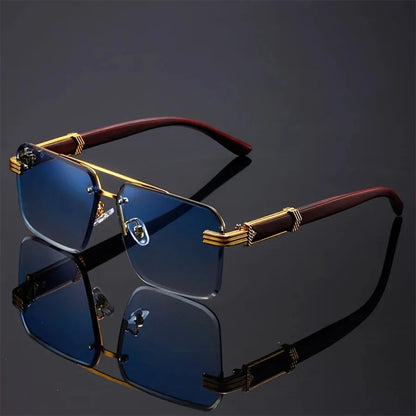 A Pair of Textured Double-Bridge Trendy Fashion Sunglasses, Suitable for Streetwear, Parties, Music Festivals, Gifting and Vacat