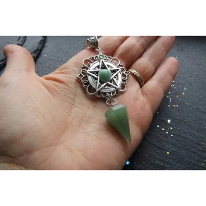 White Purple or Green Witch Necklace, Pagan Necklace, Witch Necklace, Wicca Necklace, Pentacle Jewelry, Pagan, Wicca, Pentagram