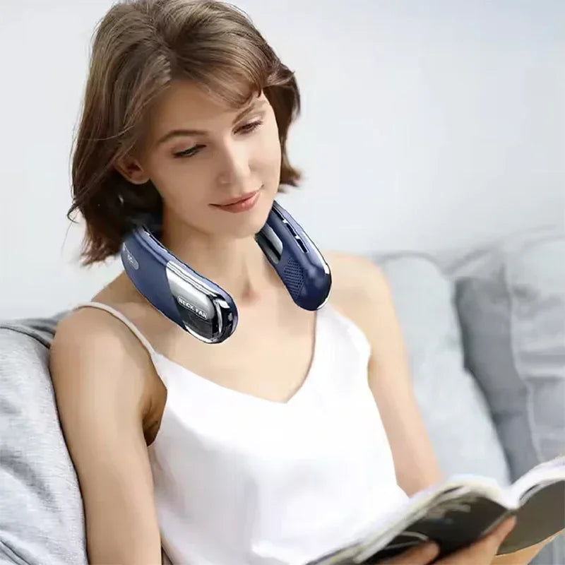 Lenovo 10000mAh Portable Neck Fan Bladeless Silent Fan USB Rechargeable 3 Speeds Mute Wireless Electric Neck Cooler Fan 2026New