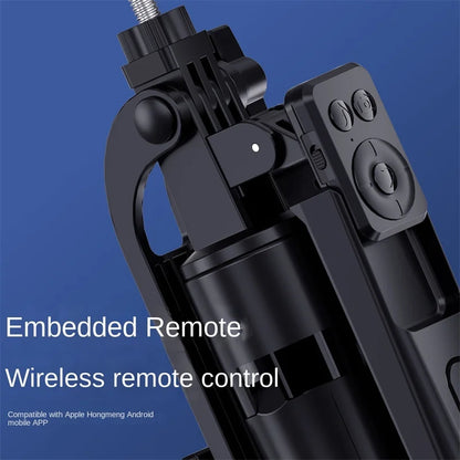 Portable camera tripod with wireless remote control and 360 ° rotation for video recording, video recording, and live streaming