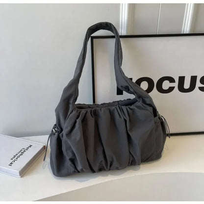 Nylon Cloth Bag Women Tote Bag Large Capacity Summer 2024 New All-Match Ins One-Shoulder College Student Class Bag Lady Handbag