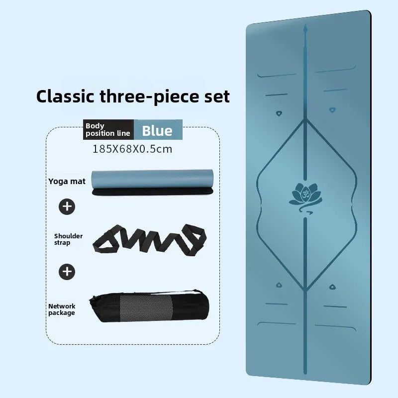 PU Rubber Non Slip Wide Thick Yoga Mat Quiet Dance Mat Home Use Beginner Fitness Yoga Mat Exercise Mat Gymnastics Mat