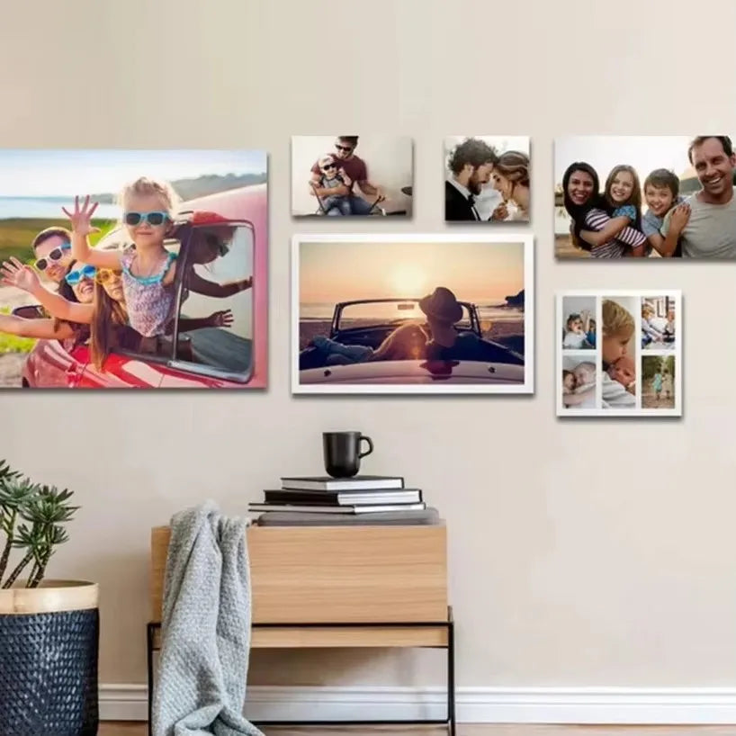 Custom Print Canvas Painting From Your Photos Wedding Birthday Poster Wall Art Decoration Pets Family Landscape Picture Decor