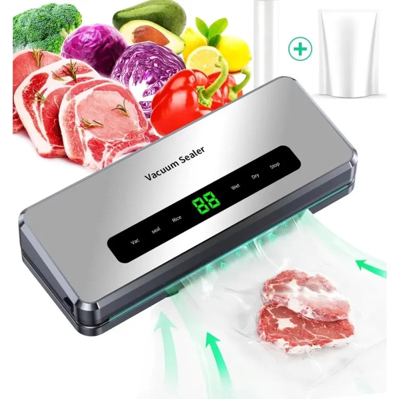 Electric Vacuum Sealer Built-in Cutter Kitchen Food Storage Seal Touch Button Dry/Wet Food Package Sealer Kitchen Vacuum Sealer