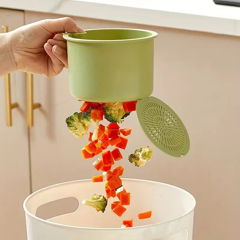 Press-Type Drain Basket: Food Strainer & Sink Organizer, Multi-Functional for Kitchen & Bathroom Use