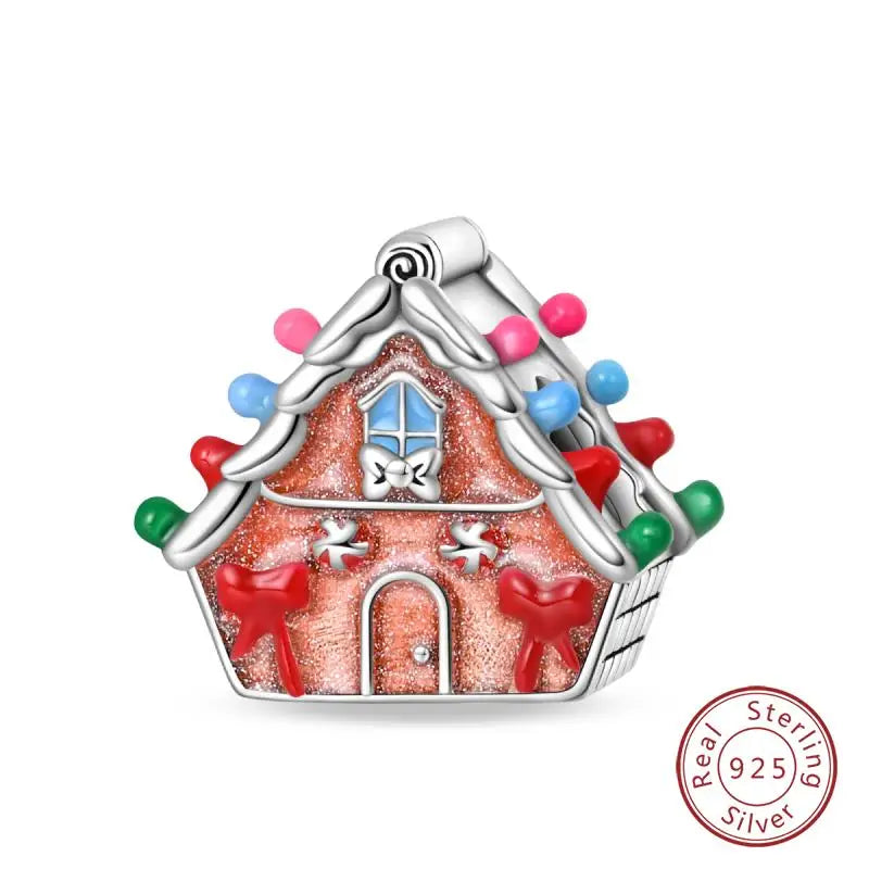 Original 925 Sterling Silver Charms Beads Winter Snowflake Snowman Igloo Penguin Pendant Fit Bracelet Women Jewelry Gift