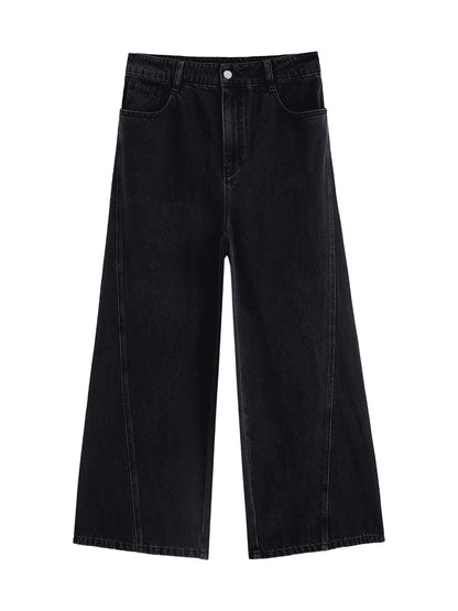 DUSHU Plus Size Women's High Waisted Jeans Women's 2025 Spring New Style Wide Leg Jeans Long Pants 25DS81044+25DS81163