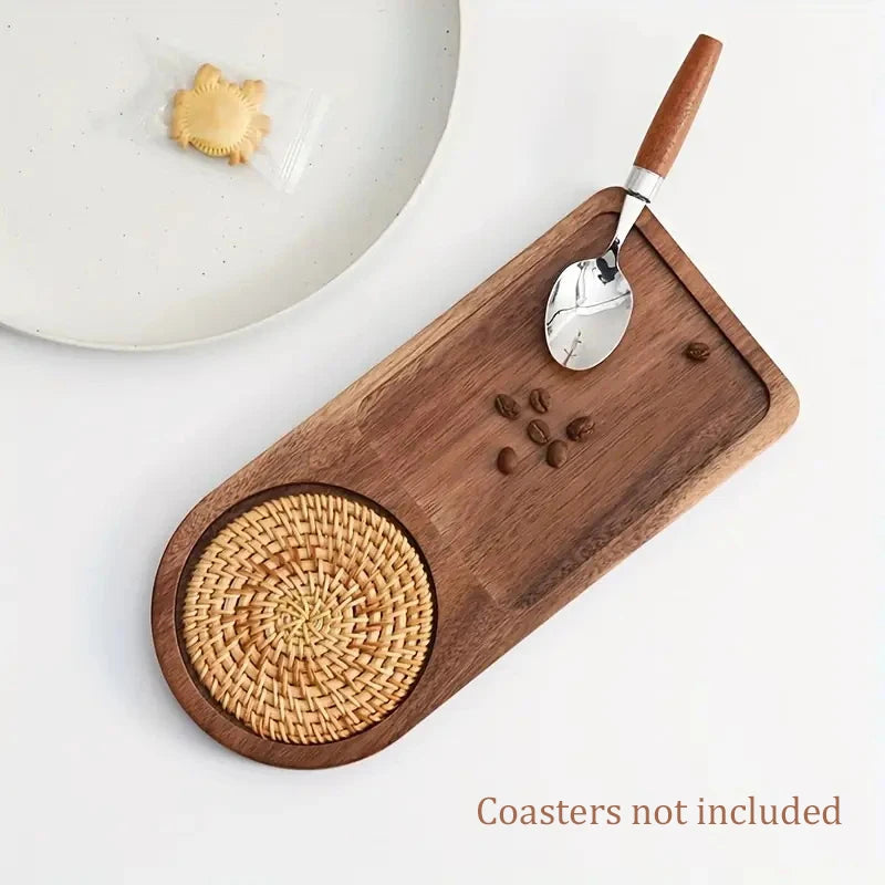 Coffee Tray Wood Plate Breakfast Tray For Serving Food Hospitality Coffeeware Teaware Decoration Table Decoration Accessories