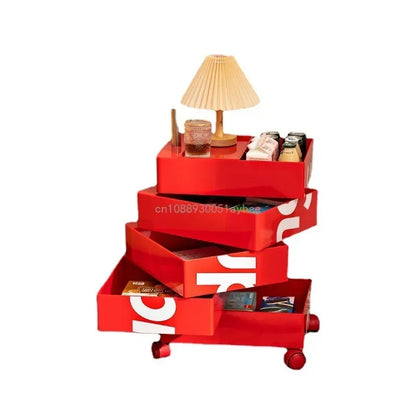 360 Rotating Removable Bedside Table File Cabinet Storage Office Multi-layer Drawer Simple Ins Side Few Storage Cabinet