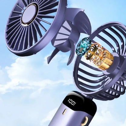 Portable Handheld Mini Fan, Foldable Neck-mounted Fan, 5-speed USB Rechargeable Fan, Essential for Summer Use