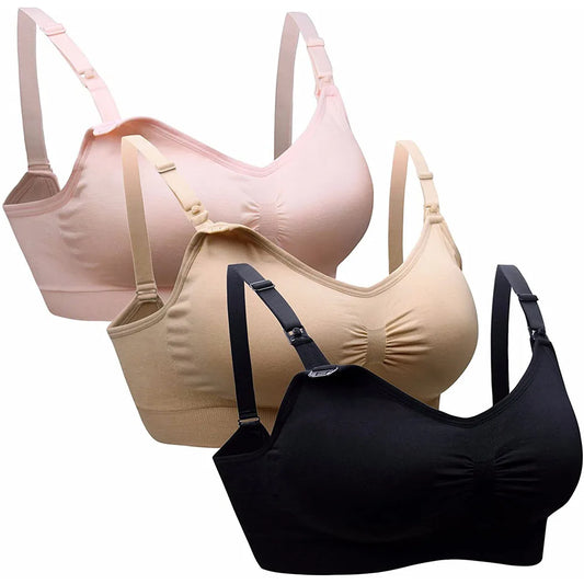 1/2/3PCS No Steel Ring with Sports Pad Bra Breastfeeding Non-sagging Vest-style Pregnant Women's Clothing Underwear Front Buckle
