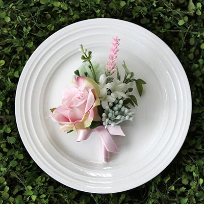 Lovegrace Wedding Rose Flower Boutonniere Rose Red Buttonhole Bridesmaid Wrist Corsage Bracelet Silk Flower Marriage Boutonniere