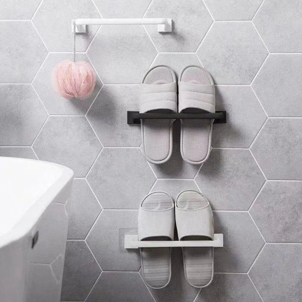 Kitchen Bathroom Wall Bath Towel Holder Rail Rack Self Adhesive Towel Rod Bar Portable Useful Household Gadget