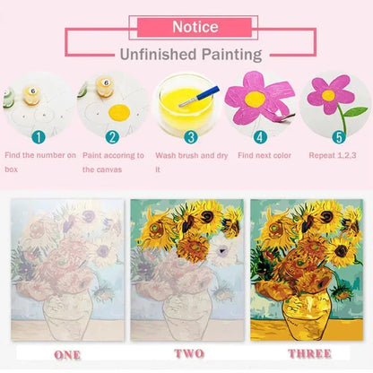 Diy Paint By Number Kits Adults Oil Painting Package Drawing By Numbers Home Wall Decor Flower Canvas Picture