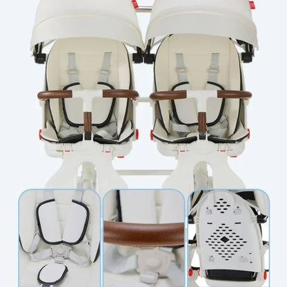 Twin strollers for two children Two seats Lightweight folding stroller Multifunctional stroller can sit and lie down