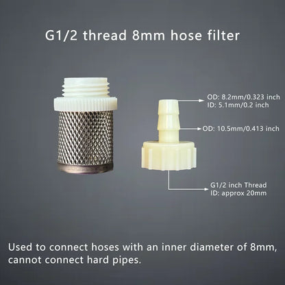 1 Set Hose Stainless Steel Filter 6mm 8mm 10mm 12mm 16mm 20mm for Fish Tank Aquarium Garden