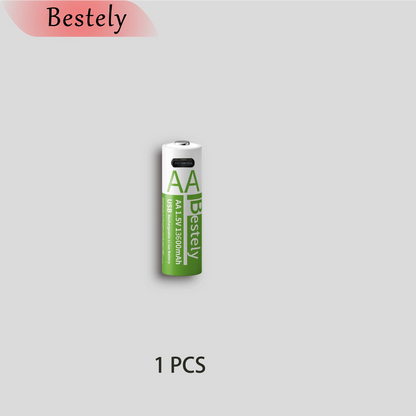 New 1.5V AA 13600mAh Rechargeable Lithium Battery Fast Charging Li-ion Akku High Capacity Batteries with USB-C Cables for Free