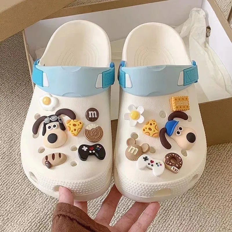1 Set Cute Dogs Shoes Accessories Boys Girls Sandals Garden Shoe Buckle Decorations Fit Charm