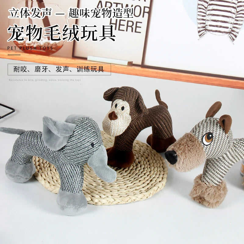 Pet supplies: dog toys for chewing, making sounds, and relieving boredom, arched plush toys, plush toy factory in stock
