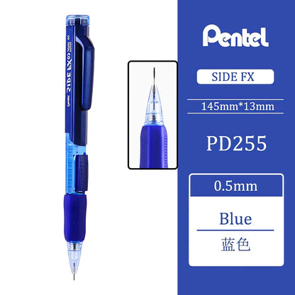 1pcs Pentel Mechanical Pencil 0.5mm PD255 Drawing Art Supplies Office Accessories Student School Stationery Side Press Out Lead