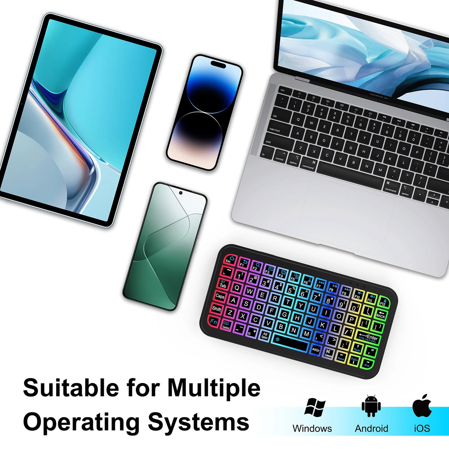 Bluetooth 5.2 Keyboard Ultra-thin Keyboard Wireless Keyboard Silicone Mute Keyboard Mini Keyboard For Windows Android IOS