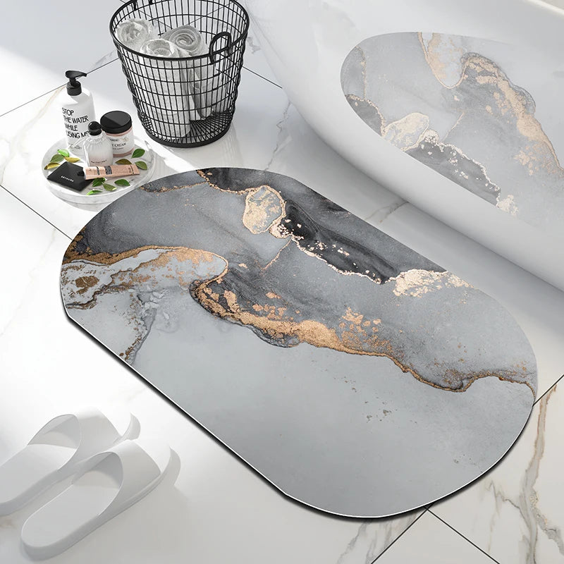 Soft Bathroom Mat Diatomaceous Earth Floor Mats Bathroom Rugs Super Absorbent Toilet Carpet Door Bath Foot Mats Non-slip Shower