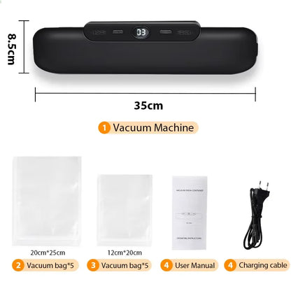 Electric Food Vacuum Sealer Machine And Storage Bags One Touch Fast Vacuuming For Wet Or Dry Food Kitchen Vacuum Sealing Machine