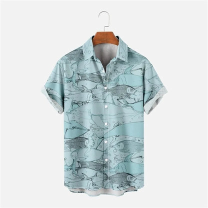 Hawaiian Flower Social Shirt 3d Print Boston Lobster Fashion Short Summer Casual Vintage Harajuku Cadiz Camisas Casuais Blouse