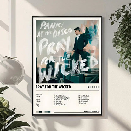 Rock Band P-panic At The Disco Painting Calligraphy HD Print Crease Art Photos For Living Room Home Wall Decor Canvas