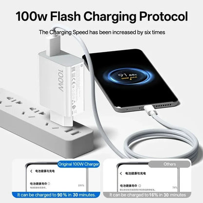 Original Xiaomi 100W EU Turbo Fast Charger 1M 6A Cable USB Adapter For mi 17 Max POCO X7 X8 F7 F8 Pro Ultra Type C Cable