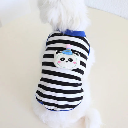 Pet Spring/summer Contrasting Striped Vest Spring/summer Cat Clothing Pet Dress Dog Clothes for Small Dogs Puppy Clothes
