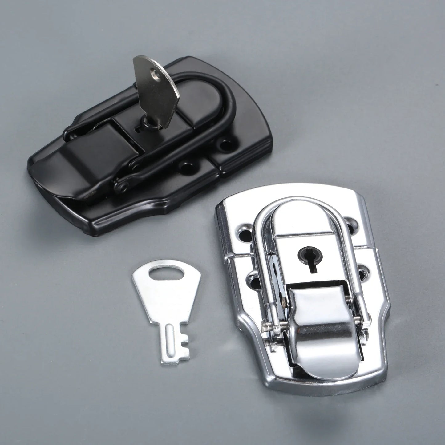 1pc Suitcase Lock Hasp with Key 76*45mm Tool Cabinet Fitting Lock Bag Spring Belt Hasp Buckle Hardware Package Accessories