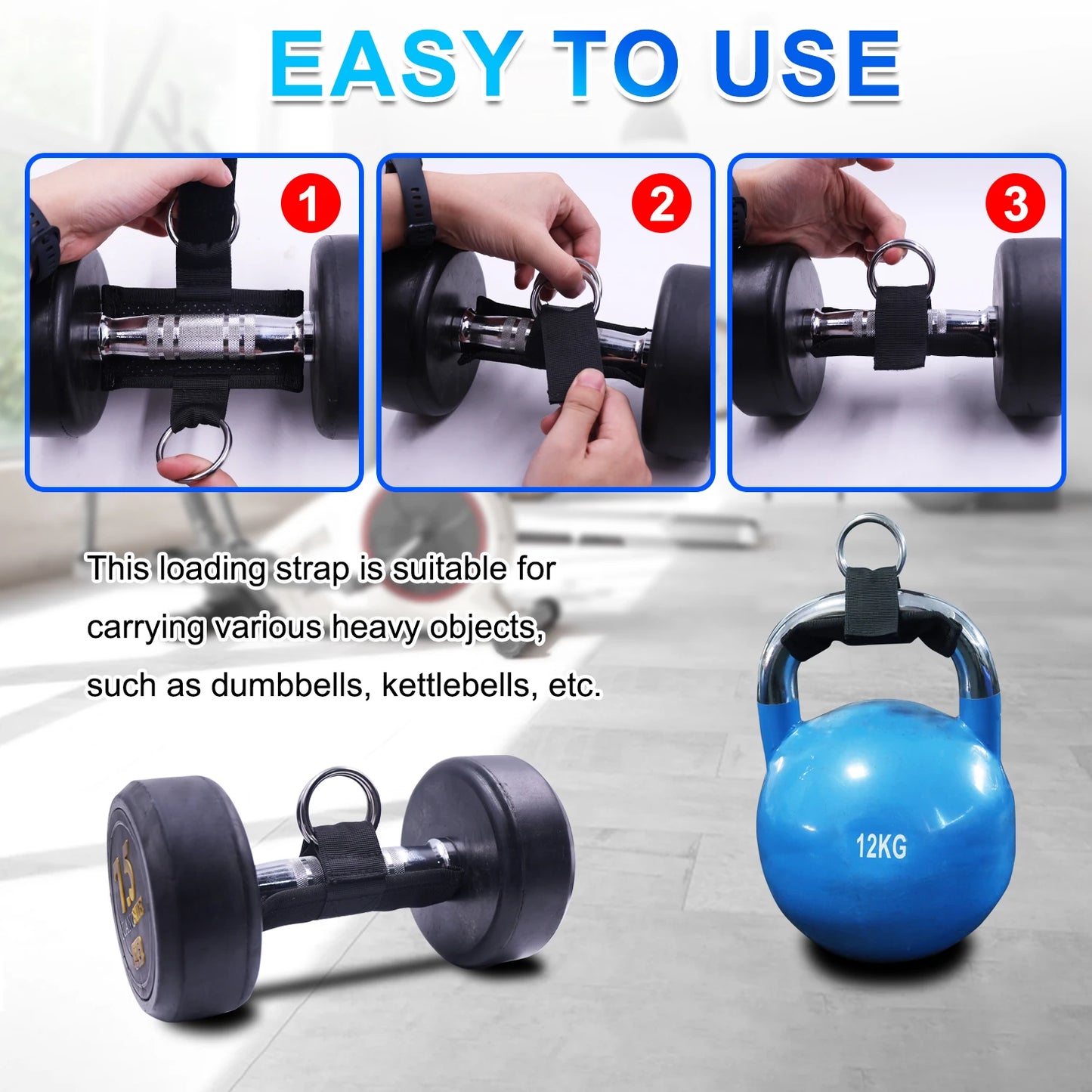Loading Dumbbells Strap  for Dip Belt Squat Pull-up ,Load Dumbbells Kettlebells on Barbells Weightlifting  Accessory
