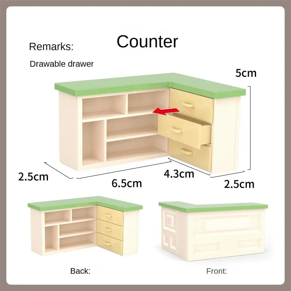 Coffee Maker Bookshelf Counter Table Model Electrical Model Decor Toy 1:12 Dollhouse Miniature Furniture Accessories