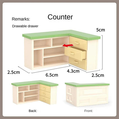 Coffee Maker Bookshelf Counter Table Model Electrical Model Decor Toy 1:12 Dollhouse Miniature Furniture Accessories