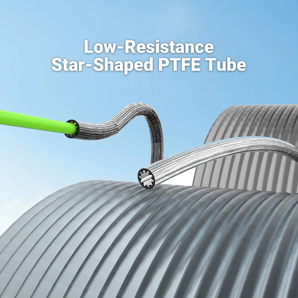 Creativity 3D Printer Parts Low-Resistance Star Shaped PTFE Tube Ultra-Smooth Flow Heat-Resistant Durability for Lab X1P1 A1 AMS