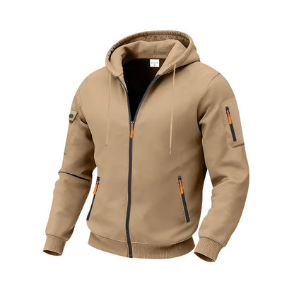 Autumn Winter New Men's Sweatshirt Jacket Loose Heavyweight Fleece Zipper Hooded Workwear Cardigan Casual Long Sleeve Sweatshirt