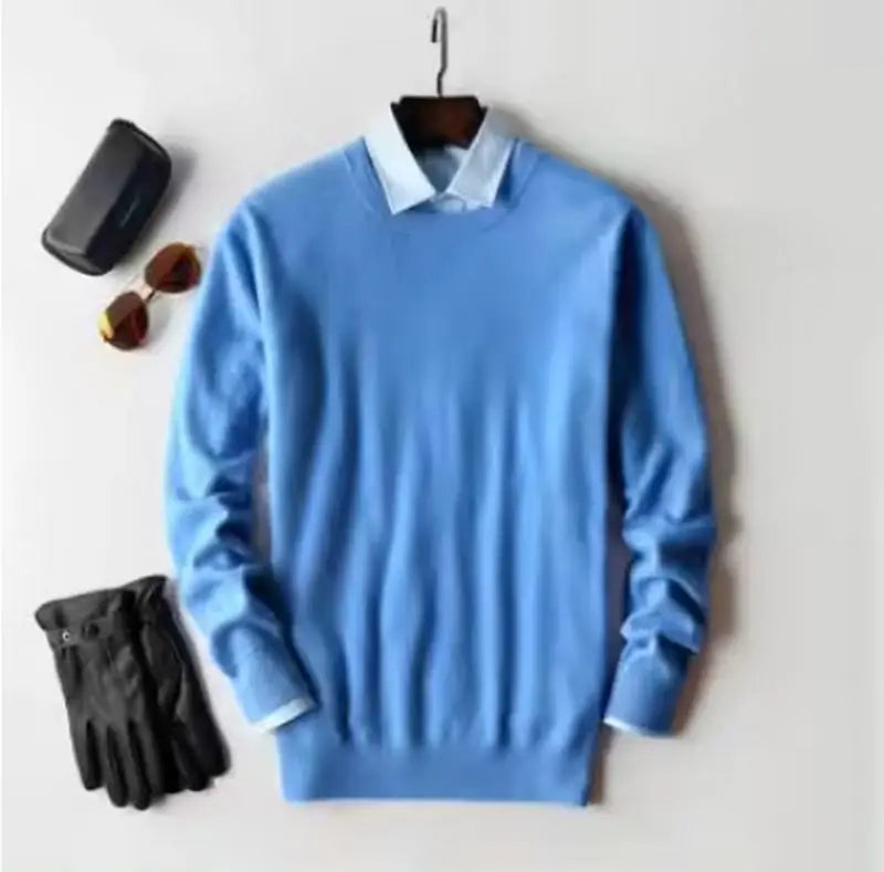 Cashmere Cotton blend sweater men pull homme 2025 autumn winter sweter clothes sueter hombre man pullover sweaters