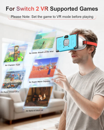 Switch 2 Virtual Reality VR Glasses with Adjustable HD Lenses and Comfortable Head Strap, Labo VR Kit  for Switch 2