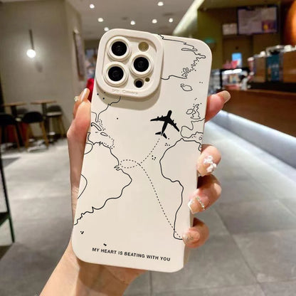 Travel-nspired Airplane Route Design Case For Xiaomi Mi 11 Lite 5G 14 13T 13 12T 12X 12 11 Poco F6 F5 X6 X5 X3 M6 Pro Soft Cover