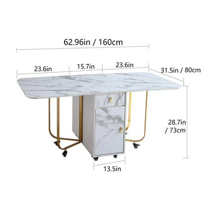 Movable Multifunctional Folding Dining Table Household Small Household Table Suitable For Dining, Studying, Office, Etc.